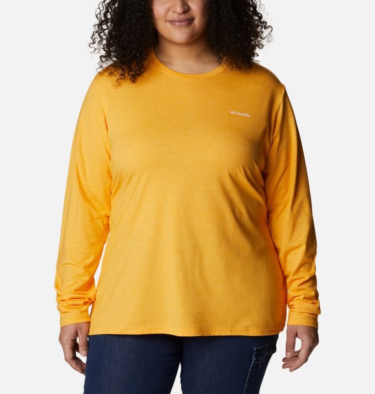 Women\'s Columbia Sun Trek Long Sleeve T Shirts Mango | Plus Size CA-J814L